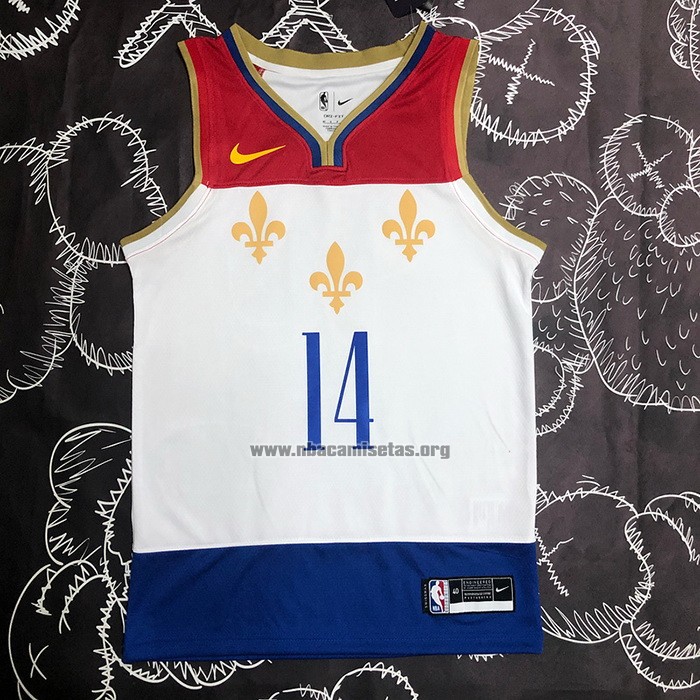 Camiseta New Orleans Pelicans Brandon Ingram NO 14 Ciudad 2020-21 Blanco